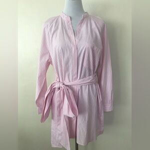 Zara Light Pink Striped Women's Robe